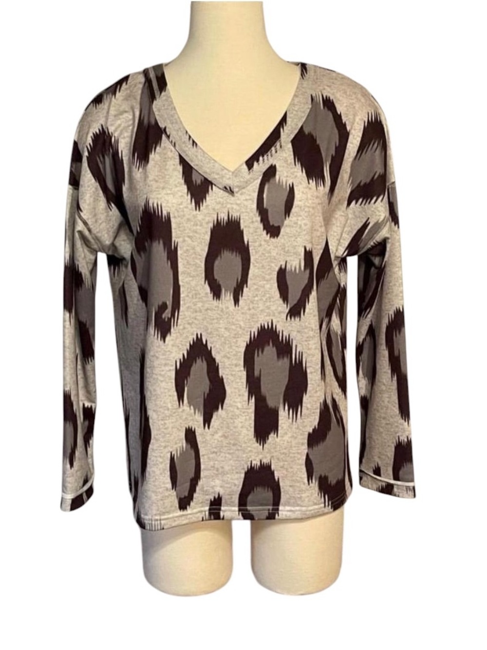 Women’s Grey and black animal print top